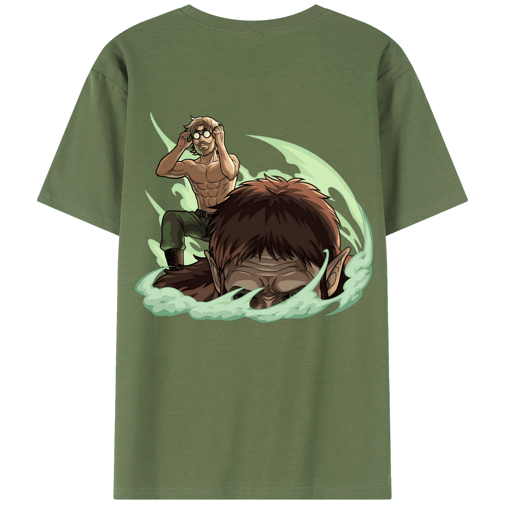 （画像用） 進撃の巨人 Attack on Titan 綿100％ メンズ半袖Tシャツ（バックプリント） 通気性